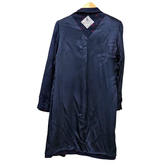 Vintage Turkish Tekbir Modest Coat 80s/90s Navy Red Woven Jacquard 6 8 38 - Picture 11 of 15